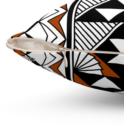 Sun and Rain in Rust Spun Polyester Square Pillow