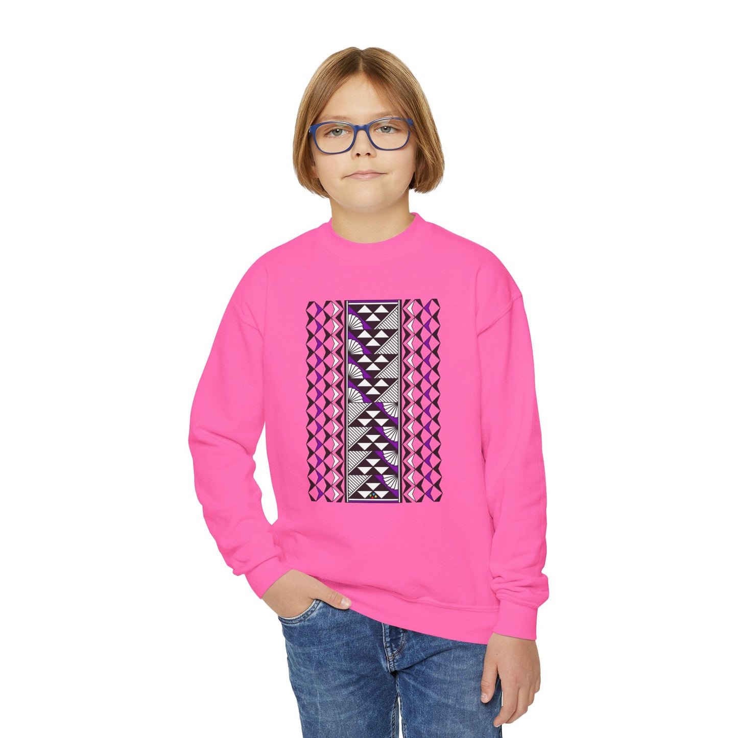 Rain and Sun in Purple Youth Crewneck Sweatshirt