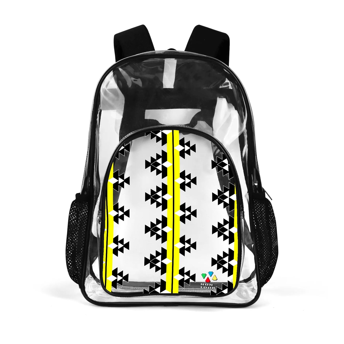 Native Woven Stories in Yellow Transparent Backpack
