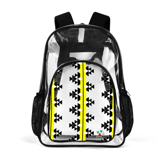 Native Woven Stories in Yellow Transparent Backpack