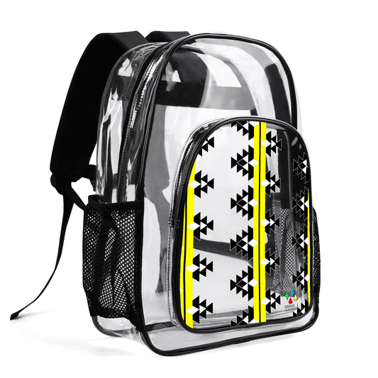 Native Woven Stories in Yellow Transparent Backpack