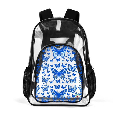 Butterfly Dance in Blue Transparent Backpack