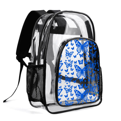 Butterfly Dance in Blue Transparent Backpack