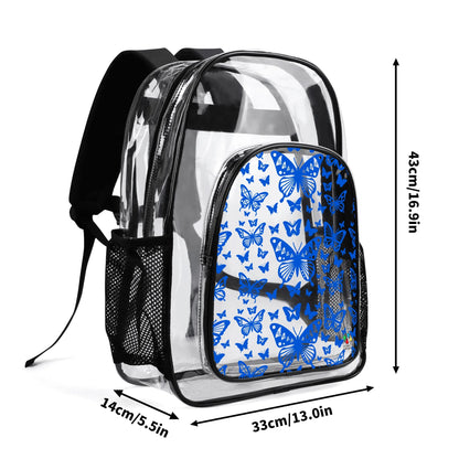 Butterfly Dance in Blue Transparent Backpack