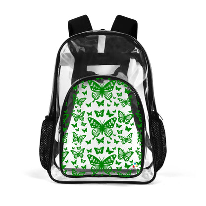 Butterfly Dance in Green Transparent Backpack