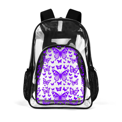 Butterfly Dance in Purple Transparent Backpack