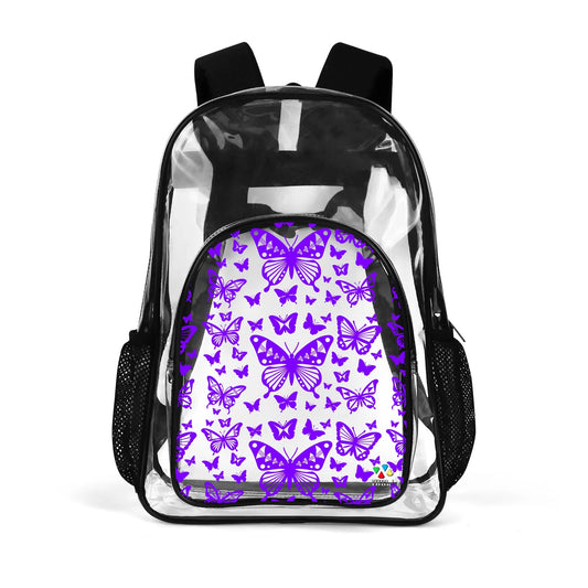 Butterfly Dance in Purple Transparent Backpack