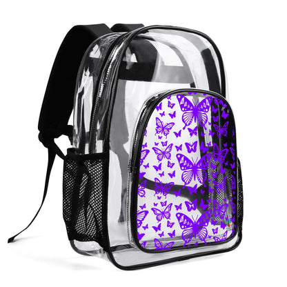 Butterfly Dance in Purple Transparent Backpack