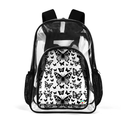 Butterfly Dance in Black Transparent Backpack