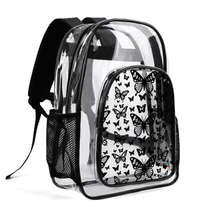 Butterfly Dance in Black Transparent Backpack