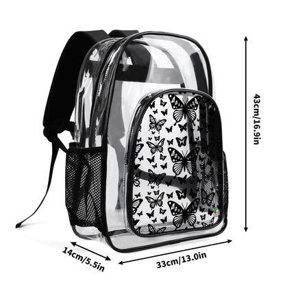 Butterfly Dance in Black Transparent Backpack
