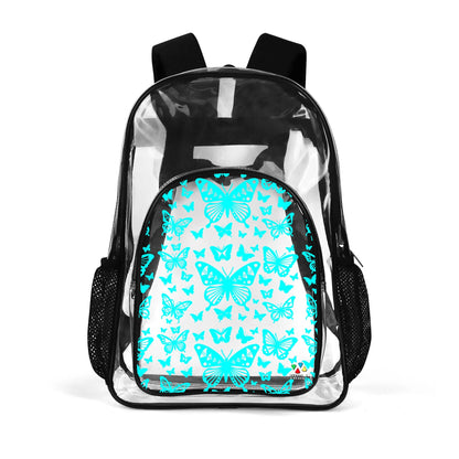 Butterfly Dance in Turquoise Transparent Backpack