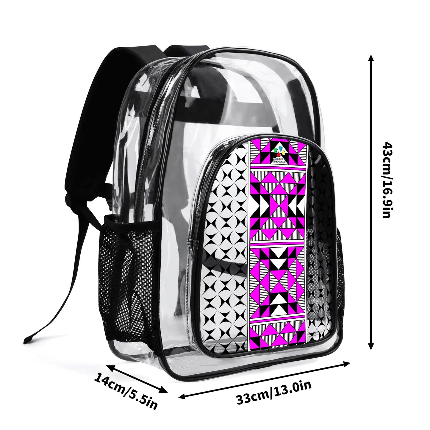 Sacred Mountains in Pink Transparent Backpack
