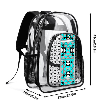 Sacred Mountains in Turquoise Transparent Backpack