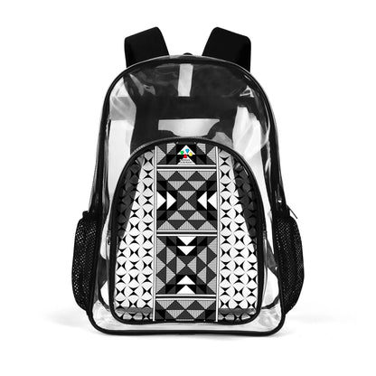 Sacred Mountains in Charcoal Transparent Backpack