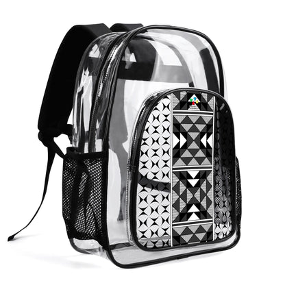 Sacred Mountains in Charcoal Transparent Backpack