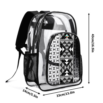 Sacred Mountains in Charcoal Transparent Backpack