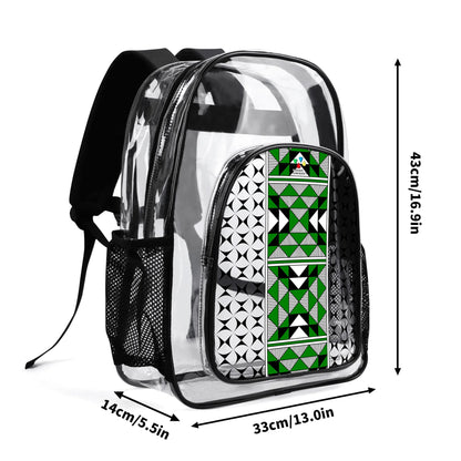 Sacred Mountains in Green Transparent Backpack