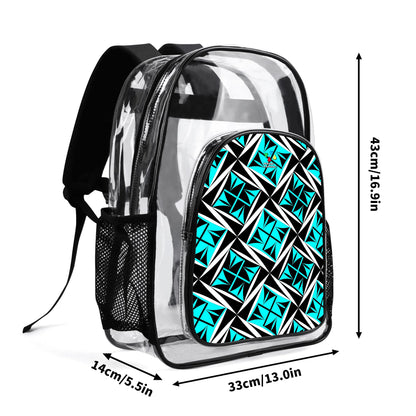 Sacred Winds in Turquoise Transparent Backpack