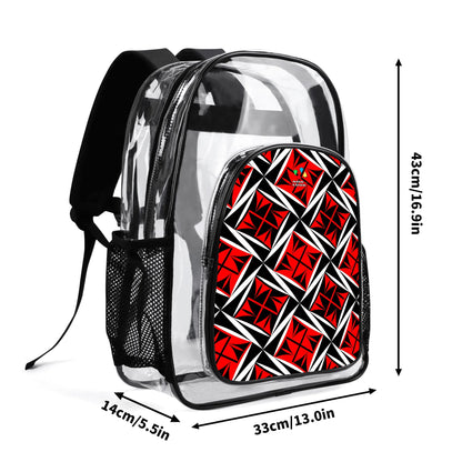 Sacred Winds in Red Transparent Backpack