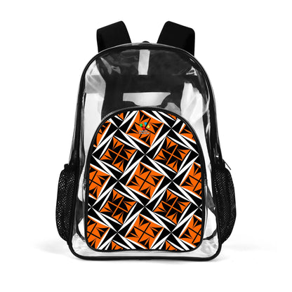 Sacred Winds in Orange Transparent Backpack