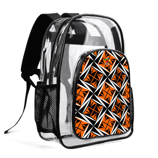 Sacred Winds in Orange Transparent Backpack