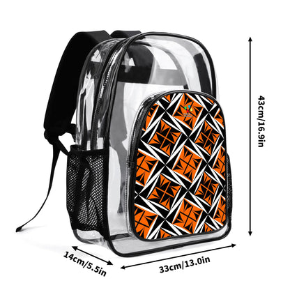 Sacred Winds in Orange Transparent Backpack