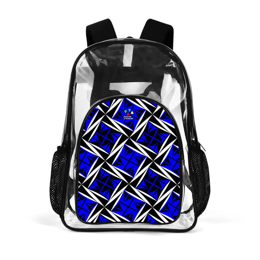 Sacred Winds in Gray Blue Transparent Backpack