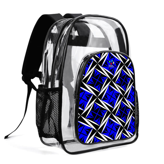 Sacred Winds in Gray Blue Transparent Backpack