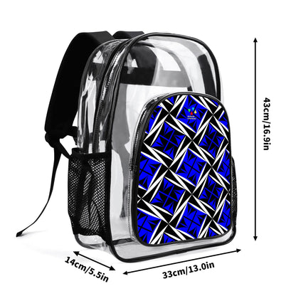 Sacred Winds in Gray Blue Transparent Backpack