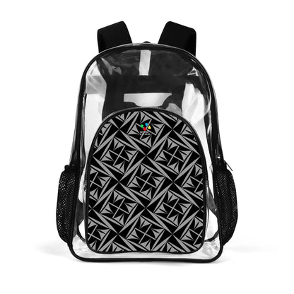 Sacred Winds in Charcoal Transparent Backpack