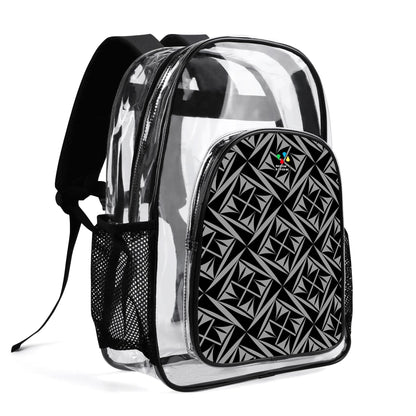 Sacred Winds in Charcoal Transparent Backpack