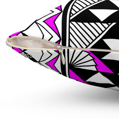 Sun and Rain in Pink Spun Polyester Square Pillow