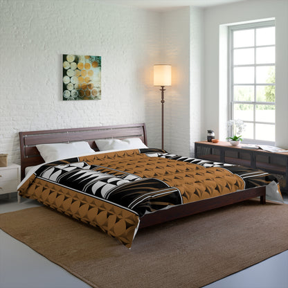 Southwest Feather Blessing on Light Brown Comforter