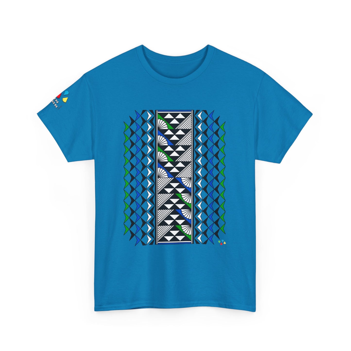 Sun and Rain in Blue/Green Gildan Unisex Tee