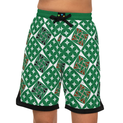 Sacred Universe in Green Basketball Rib Shorts