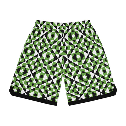Light Green Sacred Mountains Basketball Rib Shorts