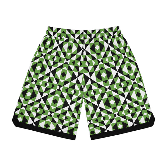 Light Green Sacred Mountains Basketball Rib Shorts