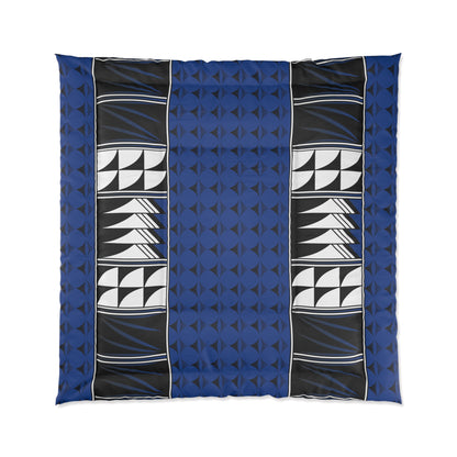 Southwest Feather Blessing on Dark Blue Comforter
