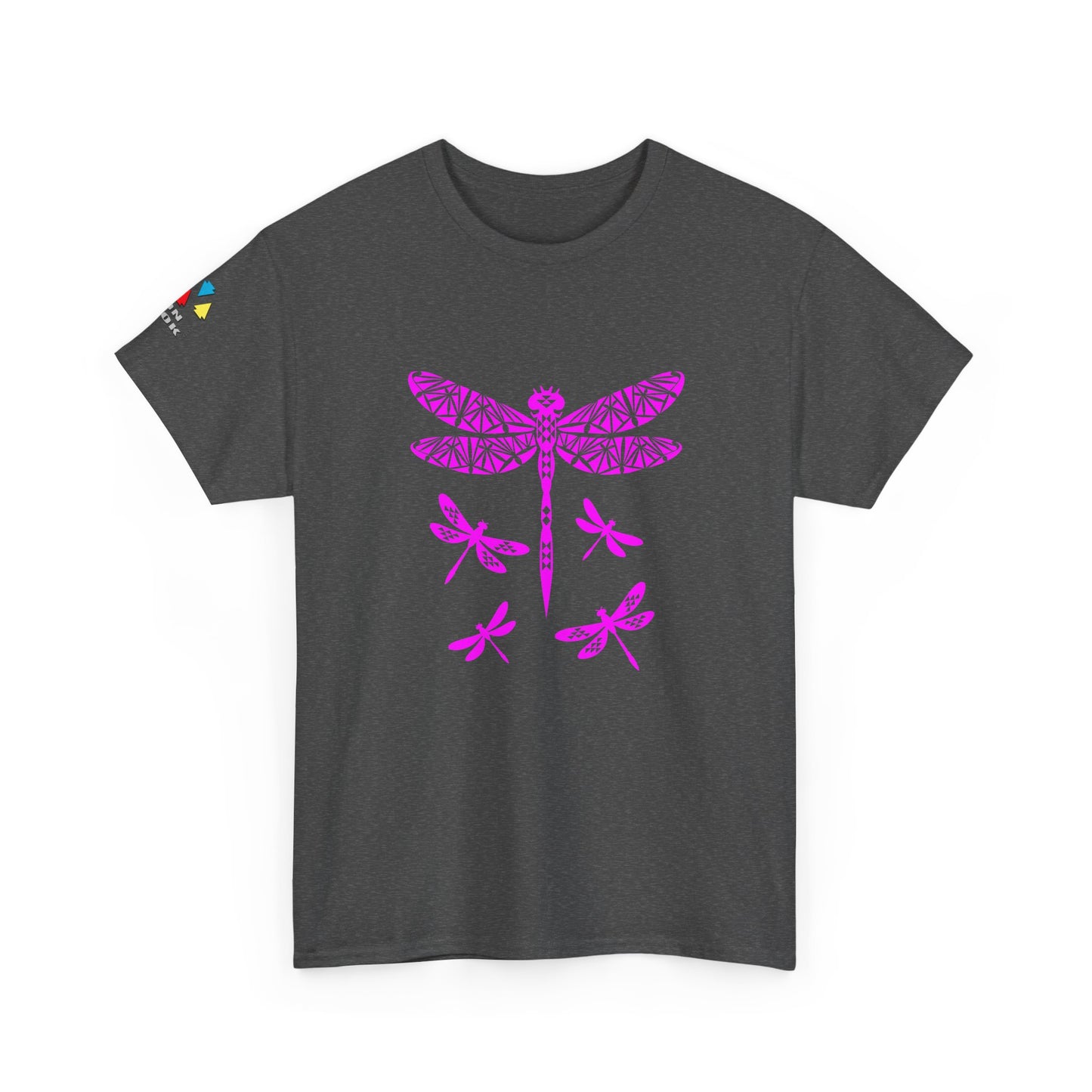 Native Dragonfly in Pink Gildan Unisex Tee