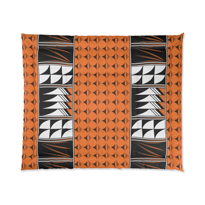 Southwest Feather Blessing on Light Orange Comforter