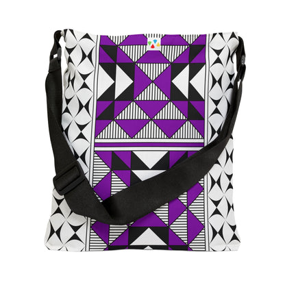 Purple Native Sacred Mountains Adjustable Tote Bag