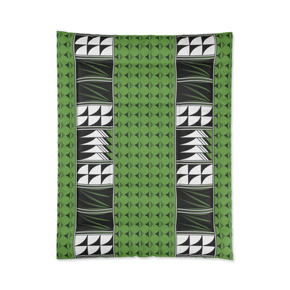 Southwest Feather Blessing on Green Comforter