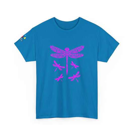 Native Dragonfly in Pink Gildan Unisex Tee