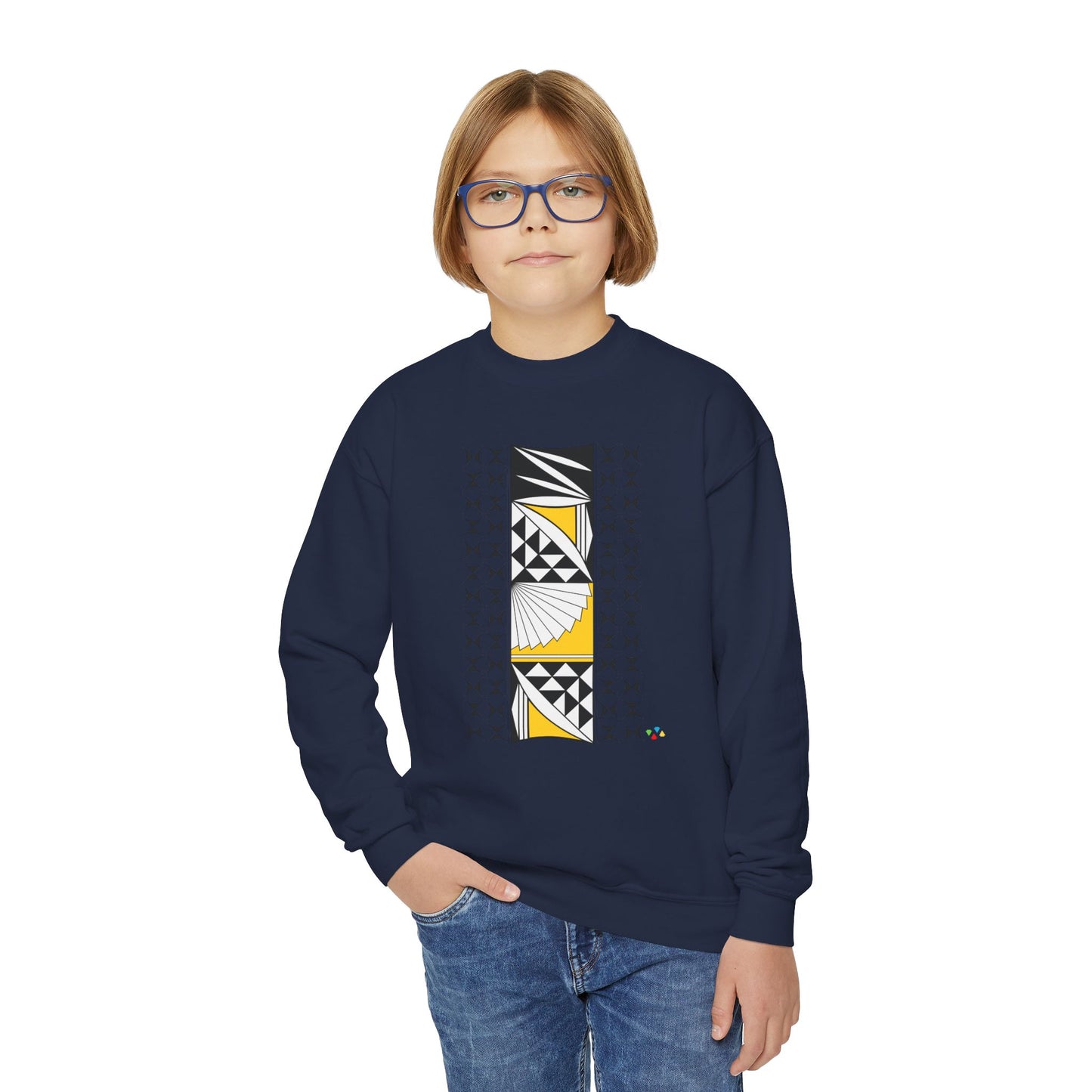 Southwest Sunrise in Yellow Youth Crewneck Sweatshirt