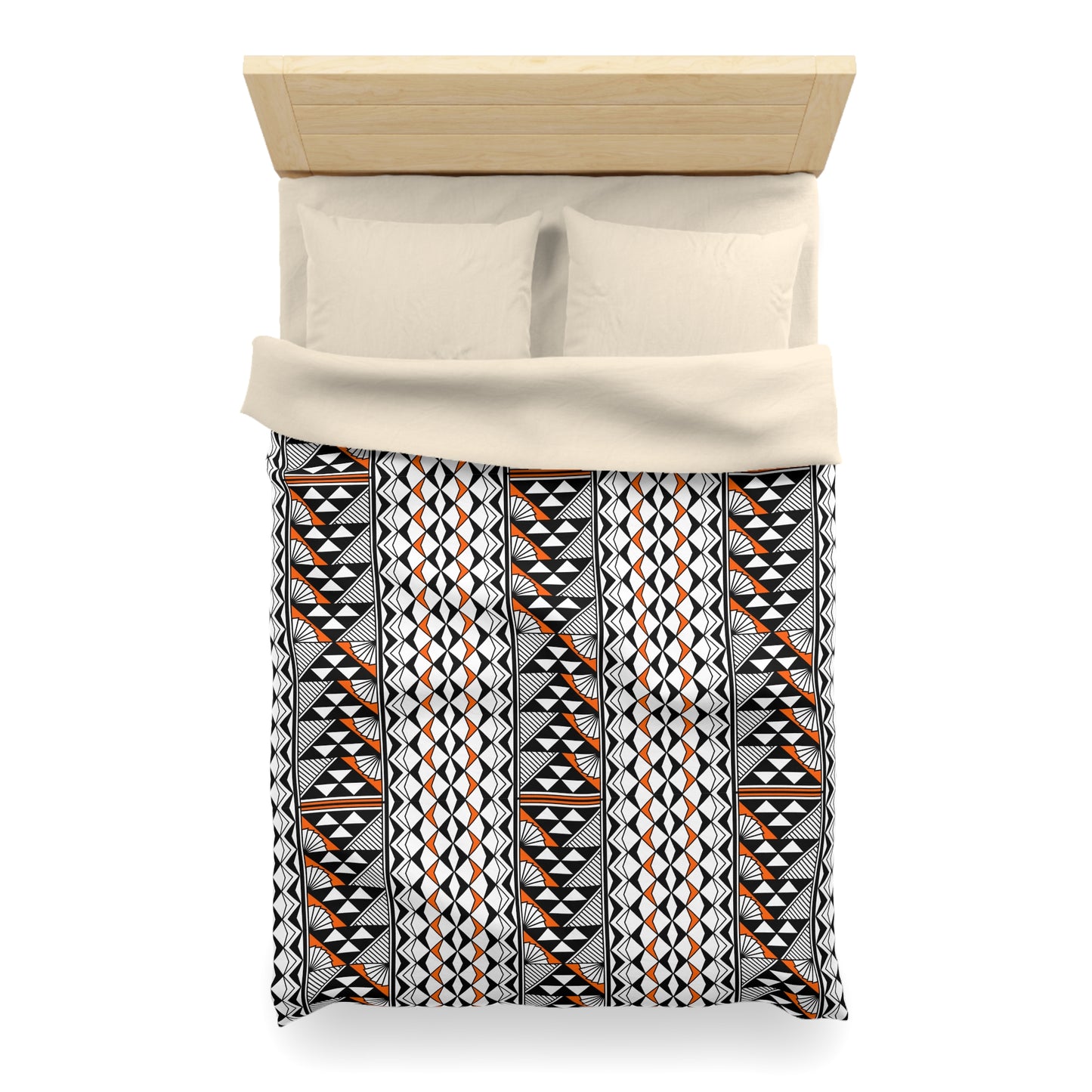 Sun and Rain in Orange Microfiber Duvet Cover