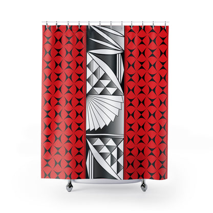 Red Native Sunrise Shower Curtains