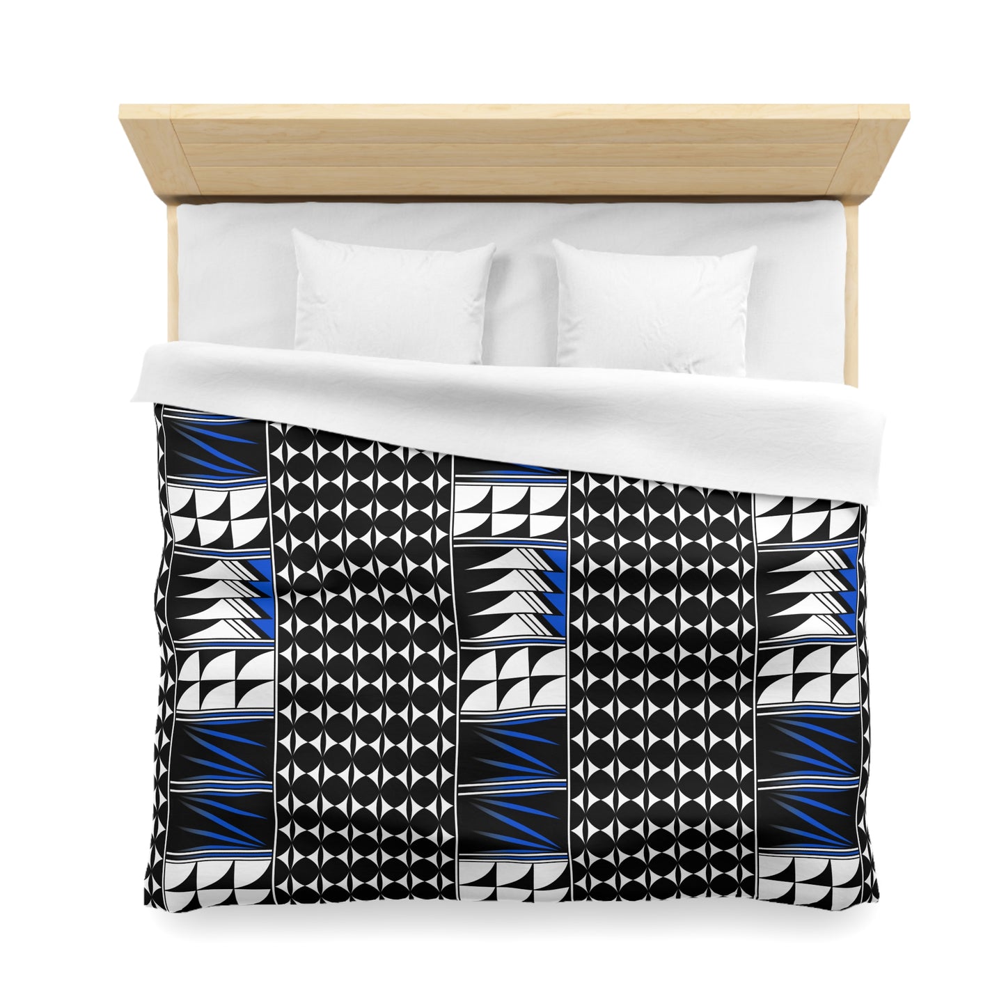Blessed Feathers in Blue Microfiber Duvet Cover