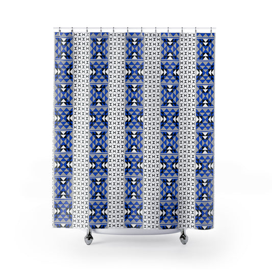 Southwest Mountains in Blue Shower Curtains