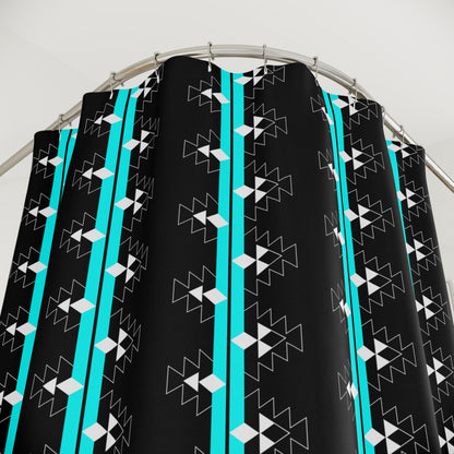 Native Stories - Turquoise - Shower Curtains